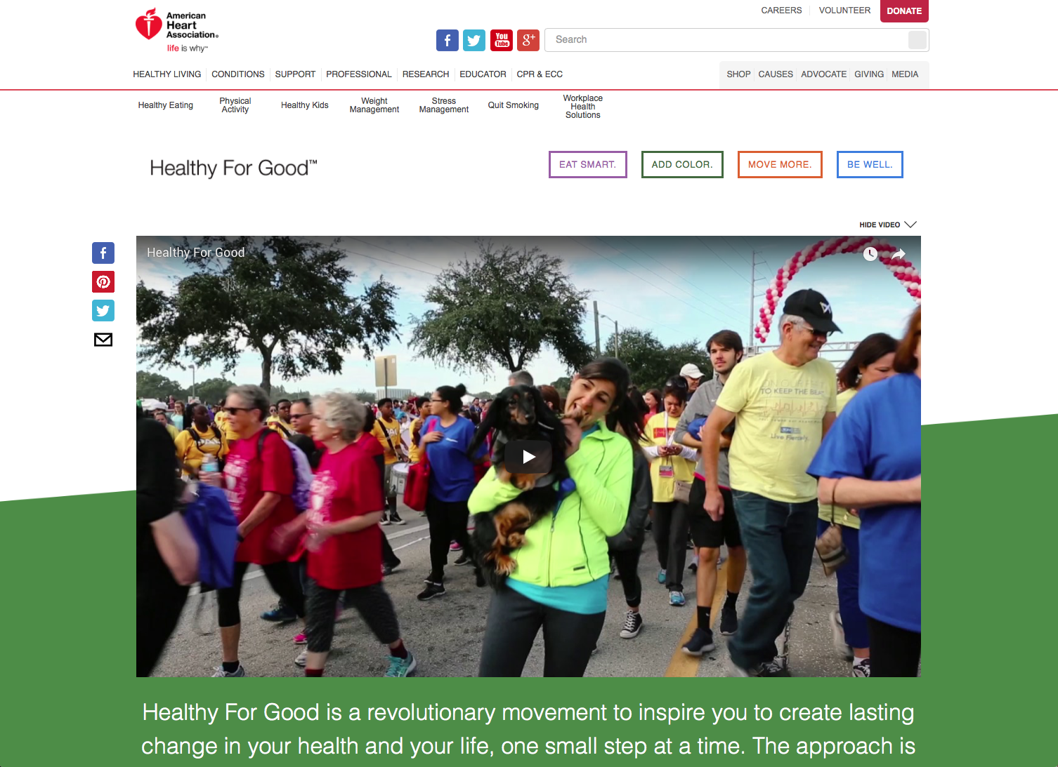Image of Healthy For Good website