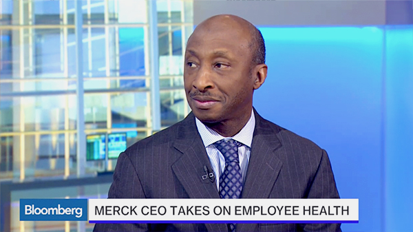 Video Screenshot of Merck CEO on Bloomberg