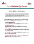 Health Lesson Resource List 2022