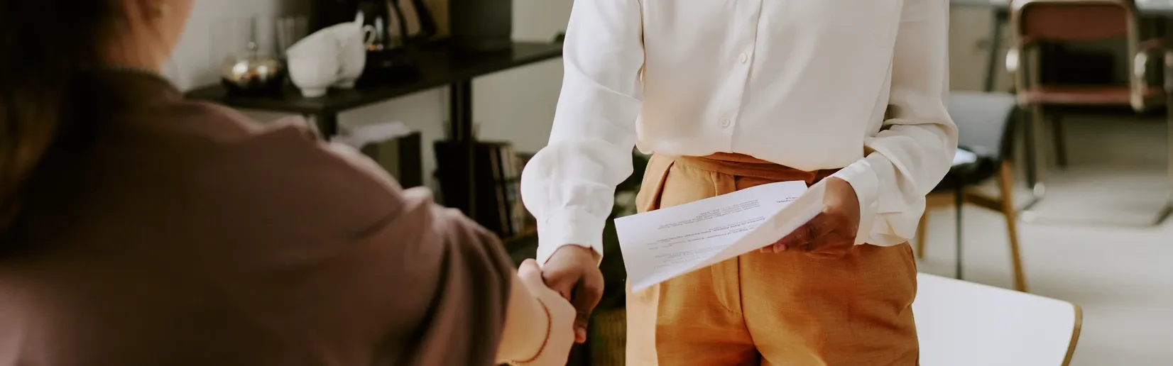 An employer talking to an employee